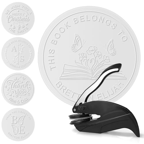 Selo de biblioteca personalizado redondo personalizado para biblioteca, selo pessoal, presentes para leitores biblioteca