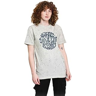Rolling Stones The T Shirt 70S Band Logo Nouveau Officiel Dip Dye on Blanc - Les Beatles, Paul McCartney, John Lennon, RIngo Starr, George Harrison
