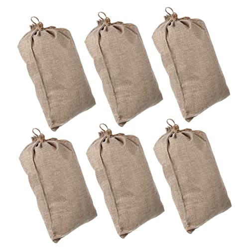 PENIKOKO Vegetable Drawstring Bags 20cm x 30cm Linen Cotton 6pcs Reusable Multi-function Storage Sacks for Vegetables and Fruits Portable Produce Burlap Bags for Kitchen and Garden Use