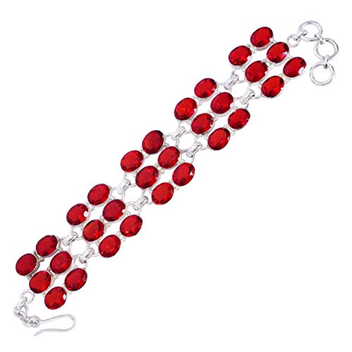 Bracelet grenat en argent 925 le cadeau idéal avec pierres précieuses pour femme