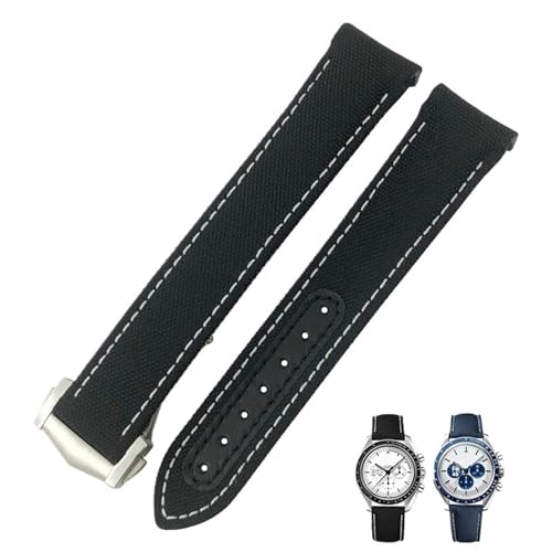 Bracelet de montre en nylon 20mm pour Omega Seamaster finition incurvée premium