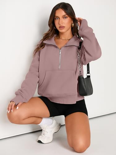 Image of AUTOMET Womens Sweatshirts Half Zip Cropped Pullover Fleece Quarter Zipper Hoodies 2026 Fall Fashion Outfits Clothes