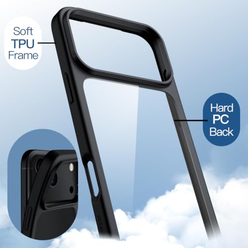 Image of JETech Clear Back Bumper Cover Case for iPhone New Pro, Black