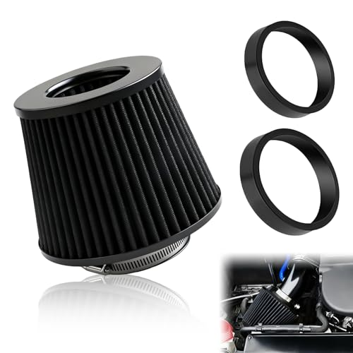 Universal Clamp-On Air Intake Filter, Washable, 76-102mm