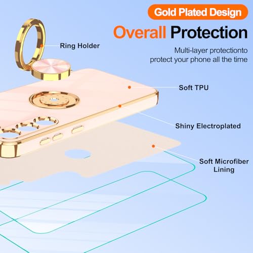 Coque Samsung S23 Plus rose bague rotative idée cadeau idéal