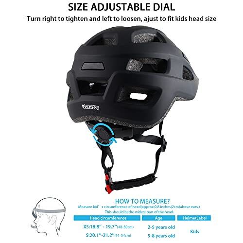 Kids Bike Helmet For Ages 1-8 Years, Adjustable Toddler Boys And Girls Helmets, Lightweight Child Infant Bicycle Cycling Scooter Sports Helmet 48-54Cm Black #TOP2