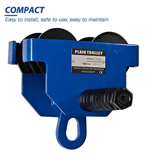 Manual Trolleys-Heavy Duty 4400Lbs Capacity，Push Beam Trolley，3-6.5 In Adjustable Flange，Crane Lift Du Garage Hoist For Straight Curved I Beam #TOP5