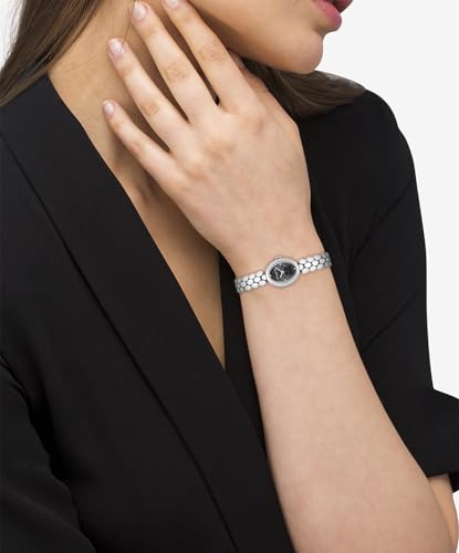 Image of Coach Sammy Qtz Basic Black Oval Dial Women's Watch|Stainless Steel Material|Silver Color Band - 14504420