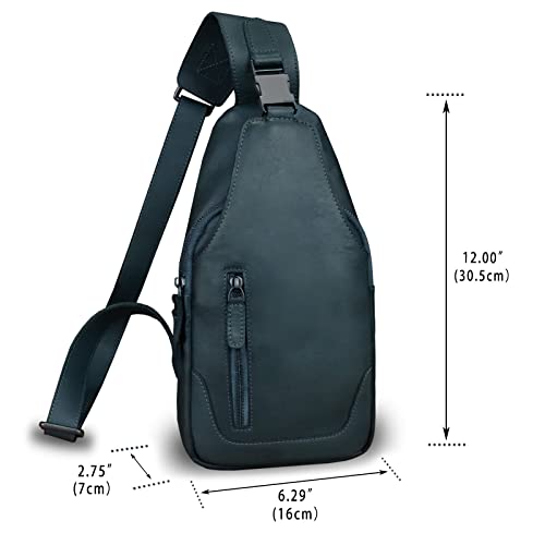 LRTO Genuine Leather Silng Bag for Men and Women Fashion Real Leather Sling Backpack Shoulder Crossbody Bag Chest Purse4
