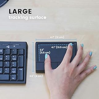 perixx PERIPAD-704 Touchpad wireless, trackpad portatile per utenti desktop e portatili, grandi dimensioni 12 x 9 x 1,9 cm (senza fili), nero