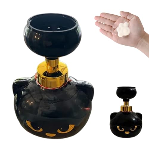 Cute Cat Paw Foam Soap Dispenser, Black Kitten Foaming Pump Bottle Creates Paw-Shaped Foam, Refillable Empty Hand Soap Pump Container for Bathroom Kitchen, Gift for Cat Lovers