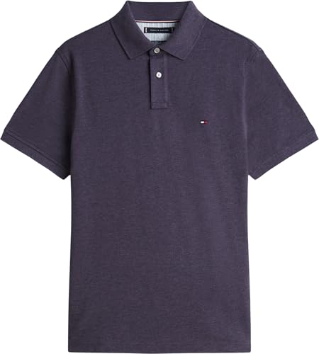 Tommy Hilfiger Herren Poloshirt Kurzarm 1985 Regular Fit, Blau (Mulberry Haze Heather), S – Ansicht 5