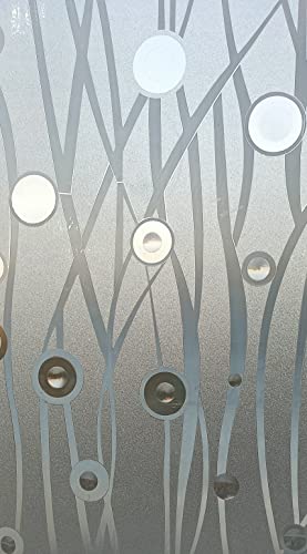 Image of SUNBIRD Window Film Privacy Colorful Window Sticker, Decorative Window Vinyl, Adhesive Home UV Blocking, Heat Insulation Static Cling for Bathroom Office (24 X 78 INCHES, Vine BEL Frosted)