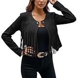 Veste en daim souple avec décorations à franges pour un style bohème décontracté et une touche d'élégance quotidienne