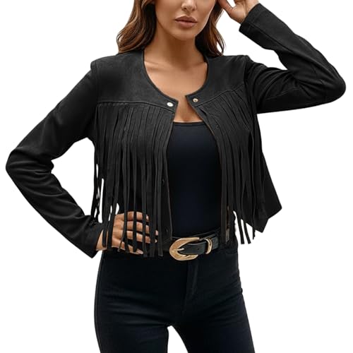 Image of Generisch 2027 Womens Baseball Jacket Long Sleeve Casual Fit Button Down With Pockets Fleece Lined (Army Green, L), Black, M
