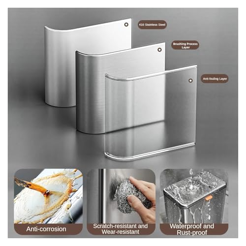 Caneca de basura de cocina para pared, acero inoxidable miniatura 4