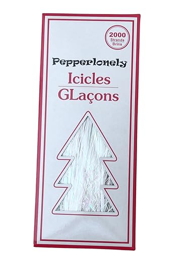 PEPPERLONELY 2000 Strands Icicles Tinsel Tree Christmas Decorations (3#. Iridescent)