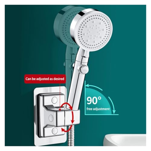 Support de pomme de douche réglable au design épuré gris mat sans perçage