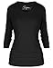 Sejora 3/4 Long Sleeve Dolman Tunic Top Batwing Shirt – Many Colors & Sizes (XX-Large, Black)