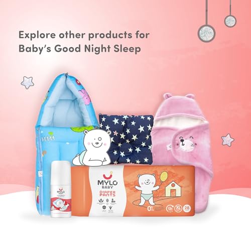 Image of Mylo Baby Waterproof Mattress Protector for Baby (0-3 Years), Extra Absorbent, Soft and Reusable Quick Dry Sheets (Medium, 100cm x 70cm, Red)