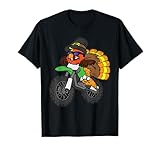 Turkey Riding Dirt Bike Thanksgiving Day Cool Motorcycle T-Shirt