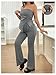 MakeMeChic Women's Maternity Sets 2 Piece Summer Outfits Ruched Tube Top and Pants Pregnancy Matching Set Dark Grey Medium