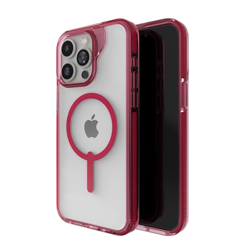 Image of ZAGG Santa Cruz Snap iPhone 15 Pro Max Case - MagSafe Phone Case, Drop Protection (13ft /4m), Durable Graphene, Anti-Yellowing, and Scratch-Resistant Phone Case, Magenta Red