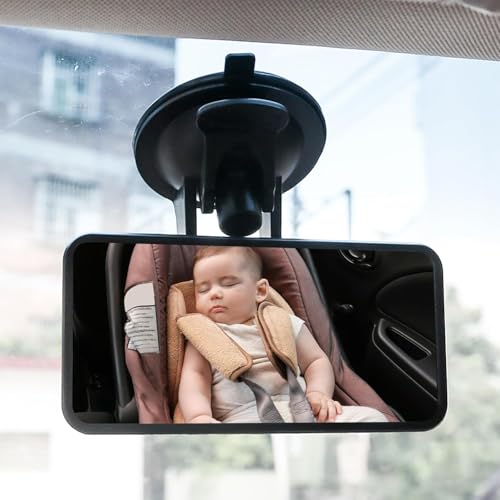 Auto Baby Spiegel Einstellbare Rücksitzspiegel für Babys,rückspiegel mit saugnapf,Rücksitzspiegel, Rückspiegel mit Gefederten Clips, Glas-Spiegel, 360° Drehbar, Rücksitzspiegel Baby für Meisten Auto