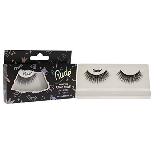 Rude Cosmetics Essential Faux Mink 3D Lashes - Babydoll For Women 1 Pc Pair, Black - Image 3