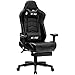 KCREAM Chaise Gaming Racing Chaise de Bureau avec Repose-Pieds Fauteuil Gaming Inclinable Confortable Chaise de Gamer Accoudoirs Réglables (Black)