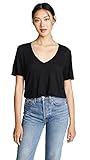 Splendid Women's Cotton Modal Slub V Tee, Black, S