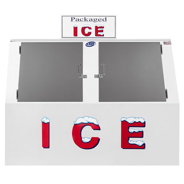 Outdoor Leer 60ASL Slant, Auto Defrost Ice Merchandiser - 60 cu ft