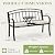 AVAWING Outdoor Metal Garden Bench, 2-Seat Patio Porch Bench with Steel Frame, Park Bench w/Pullout Middle Table? Cushion for Backyard Lawn Deck Entryway, Black