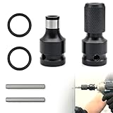 NYVOR 2 Stück Bit-Adapter für Schlagschrauber, Konverter Stecknuss 1/2 Zoll Vierkant auf 1/4 Zoll Sechskant Mehrzweck-Bit-Adapter für Bohrmaschine, Schraubendreher, Ratschenschlüssel