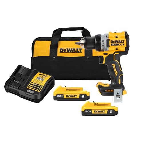 DEWALT 20V MAX XR Cordless Drill/Driver Kit, Brushless, Compact, with 2 Batteries and Charger...
