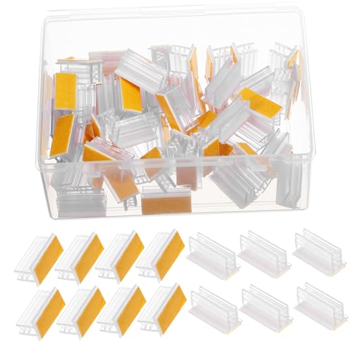 Angoily 50 Piezas Portaetiquetas De Acrílico Titular De Letreros Proveedor Soportes Para Clips De Letreros Panel Titular De La Etiqueta Puerta Visualización Soporte De Caballete Señales