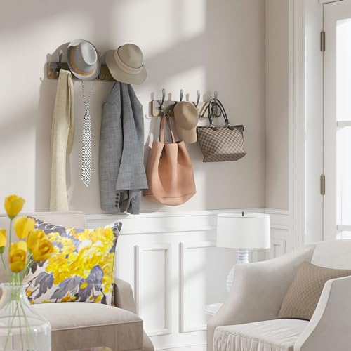 YMYNY Coat Hook Wall Mounted Set of 2, Length 84CM Wall Coat Racks, Hooks Heavy Duty Solid Wood Wall Coat Rack, Hangers Rack - Image 3