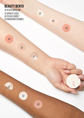 Kaja Beauty Bento Collection - Bouncy Eyeshadow Trio | 16 Peach Madeline | Nude Peach Tone | Vegan, Cruelty Free #TOP5
