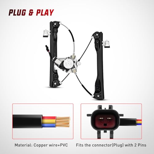 Image of Nilight 751-739 Power Window Regulator with Motor for Front Driver Side Compatible with Chevy Cruze 2012 2013 2014 2015 2016 Chevy Cruze Limited Front Left Side,2pins