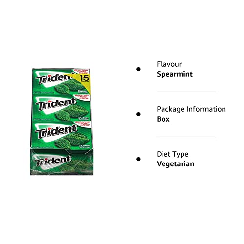 Image of Trident Sugar Free Gum,?Spearmint,14-Count (Pack of 12)