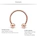 SCERRING Fake Nipple Ring Stainless Steel Non-Piercing Nipple Rings Clip On Nipplerings Faux Body Piercing Jewelry for Women Men 11 Pairs Rose Gold