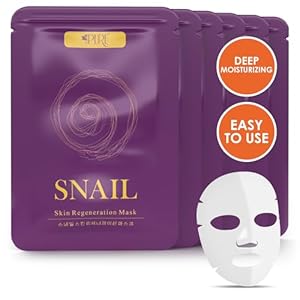 LA PURE Snail Mucin Mask â 10ct Korean Sheet Mask Pack for Signs of Aging, Aid Skin Repair & Hydration â Pure Snail Mask for Face with Collagen & Hyaluronic Acid â Cruelty-Free Hydrating Sheet Mask