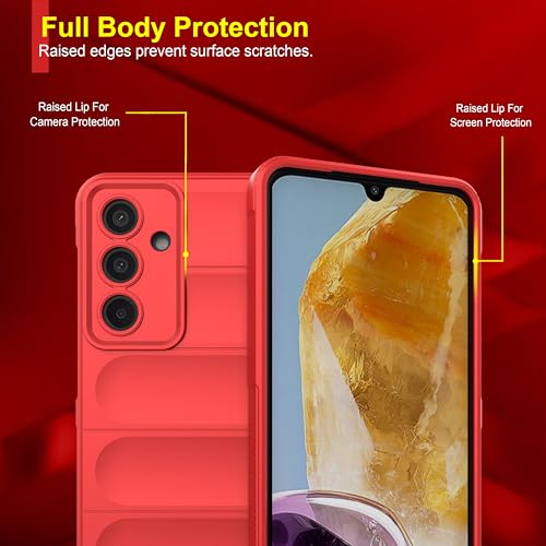 Zapcase Back Case Cover for Samsung Galaxy F55 5G | Compatible for Samsung Galaxy F55 5G Back Case Cover | Liquid Silicon Case for Samsung Galaxy F55 5G with Camera Protection | Red 3 41GEILBRYBL