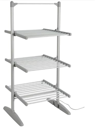 M-V-O 3-Tier Electric Clothes Dryer Airer, Heated Clothes Dryer, Heated Rails Clothes Drying Rack for Eco-Friendly Laundry Drying, Strong & Sturdy Indoor Electric Airer