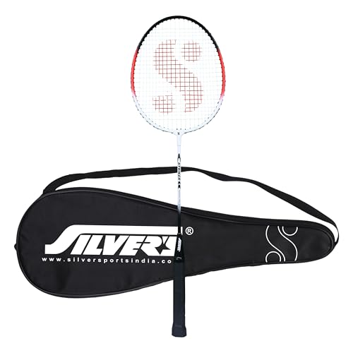 Silver's Aluminium Stricker Badminton Racket with Full Cover(Red/White)