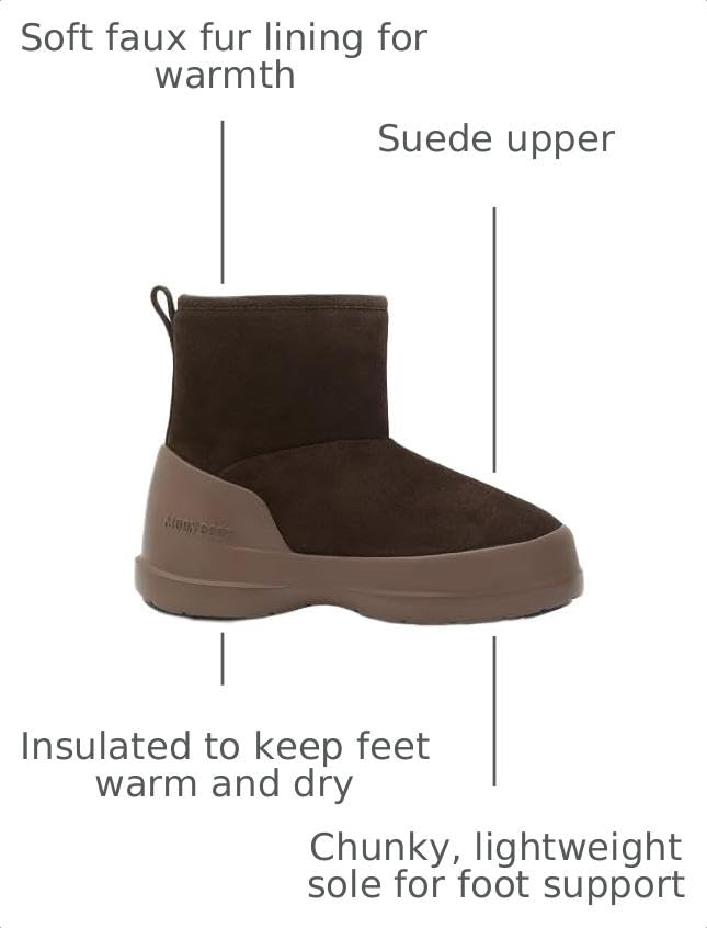 Moon Boot Unisex Mezzaluna Mid Snow Boots, Brown - 7.5 — view 3