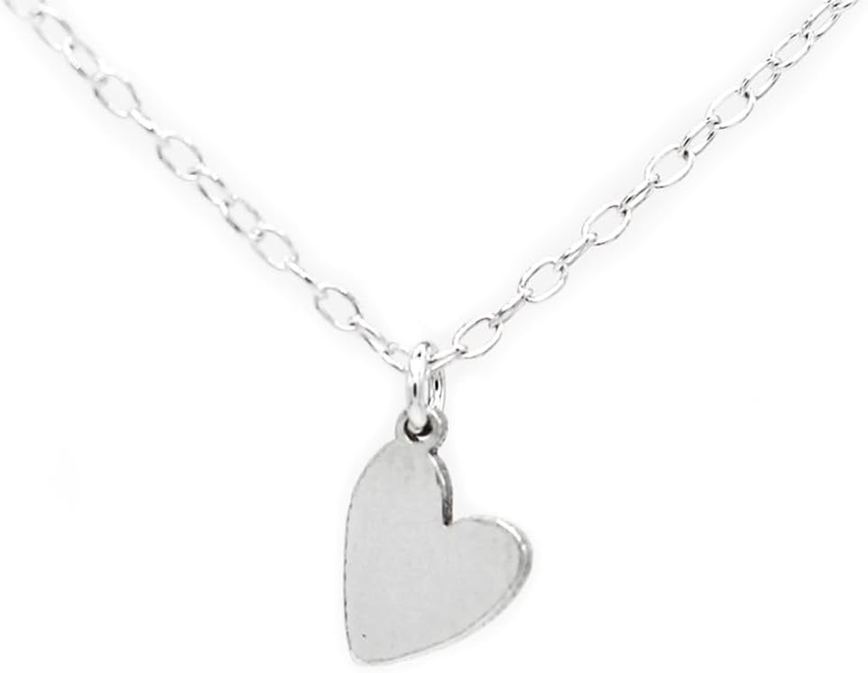Sterling Silver Tiny Heart Charm Necklace 18"