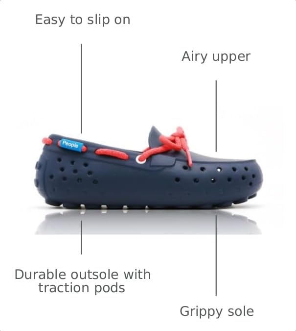 Image of People Footwear Senna Kids - Waterproof Slip-On Rubber Loafers, Lightweight Durable Boat Shoes for Boys & Girls, Non-Slip Water Shoes for Outdoors