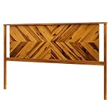 Bme Vivian Headboard ONLY, Rustic & Scandinavian Style with Solid Acacia Wood, Easy Assembly, King, Rustic Golden Brown