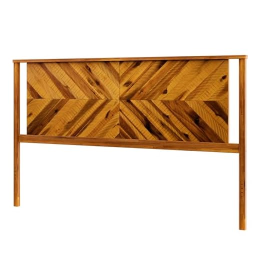 Bme Vivian Headboard ONLY, Rustic & Scandinavian Style with Solid Acacia Wood, Easy Assembly, King, Rustic Golden Brown